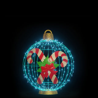 Christmas Ball "candy Cane" (turquoise)