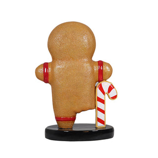One Leg Gingerbread Holding Candy Cane