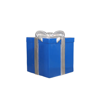 GIFT BOX LARGE (BLUE AND SILVER RIBBON)