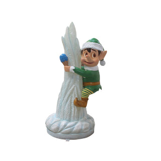 Santa Elf On Icicle (Green elf)
