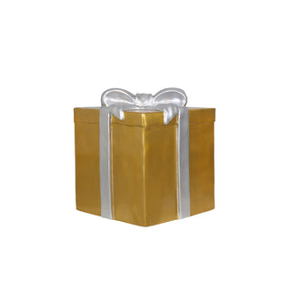 GIFT BOX LARGE (GOLD AND SILVER RIBBON)