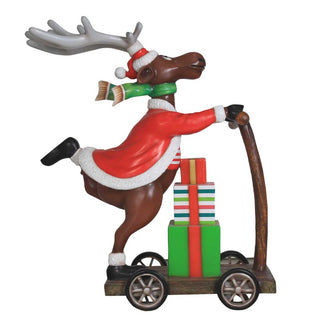 Holiday deer ON SCOOTER